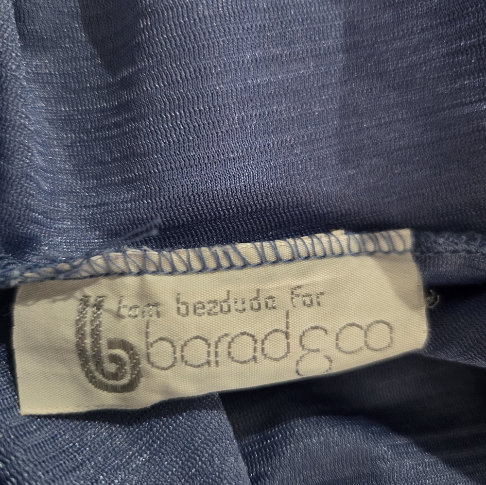 Vintage Tom Bezduda for Barad & Co Long House Dress Nightgown M Blue Quilted - Picture 3 of 3
